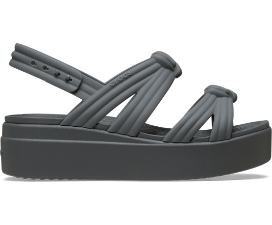 Brooklyn Low Wedge Knot Sandal - Carbon